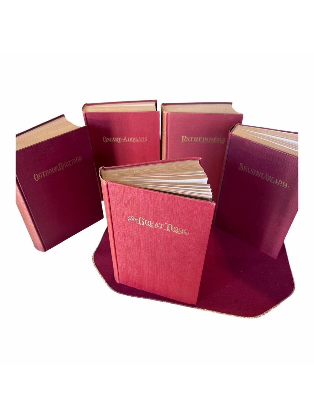 Set of 5 Vintage Red Books: Outdoor Heritage, The Great Trek, etc.